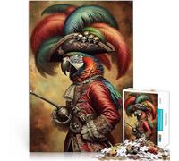 Juegos educativos Decoración del hogar Parrot como capitán Pirata Puzzle de 1000 Piezas para Adultos 38x52cm Gran Regalo para Juegos para Mayores de 14 años