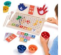 Juegos Educativos Niños 3 4 5 6 Años, Juego Educativo con Cuentas | Bloques Numéricos y Manos de Contar, Juego de Sumas con 10 Cartas Matemáticas, Regalo Ideal para Niños y Niñas