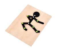 Juegos Educativos Niños 4 Años Rompecabezas a juego de cuerpo humano, figuras deportivas de madera, juguetes con articulaciones móviles y tarjetas de acciones corporales, juguetes (Black, 22.5X29.5CM)