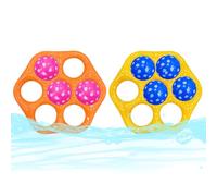 Juegos En La Piscina | Flotador Hexagonal Inflable PVC 100 X 90 Cm Con 7 Bolas | Juego De Lanzamiento Flotante Para Adultos Chicos Niños | Jardín Playa Lago Vacaciones Exterior