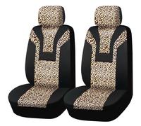 Juegos Funda Coche Universal Felpa Corta Con Estampado Leopardo Para Mayoría Coches SUV Camiones Furgonetas Fundas Invierno Asientos Coche(Brown 2 front seat)