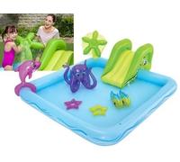 Bestway 53052 Piscina Hinchable Acuario Fantástico con Toques Diapositiva Animal