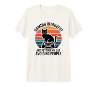 Juegos Introvertido AFK Acariciando A Mi Gato Evitar A La Gente Camiseta Premium