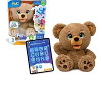 PLAi - PoE el Osito Cuentacuentos con Inteligencia Artificial, CREA Historias con una App y Mueve la Boca al Contarlas, Tecnología IA de ChatGPT Apta para Niños, Memoría de 60 min, Famosa (LAY00000)