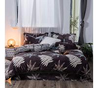 Juegos Ropa Doble tamaño Size Floral Resportas nórdidos nórdicos nórdica Juego Cama la Conjuntos Cubierta Colcha Plana Flanela Suave y Tibia Animales Gemelos Patrón de Leopardo Mujer (C King)