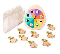 Juegos Sensoriales para actividades de bandeja interactivas con bandeja giratoria - Juguetes de aprendizaje de madera en dinosaurios, para, niños y niñas, estudiantes, para casa, escuela, viajes