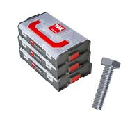 Juegos TOX L-BOXX Mini con tornillos hexagonales M5, M6, M8 y M10, 3 cajas clasificadoras encajables con un total de 18 tamaños y 620 tornillos DIN 933, gran reserva, 094909171