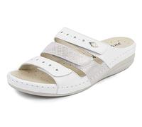 Jürgen Hirsch Ergo 01 - Sandalias para Mujer con Plantilla Intercambiable ergonómica con Soporte para Las articulaciones, Ideal también para Profesionales de la Salud, Color Blanco, Talla 38 EU