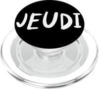 Jueves Día de la Semana Simple Lettering tee en Francés-Jeudi PopSockets PopGrip para MagSafe