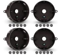 Juexica 4 cajas eléctricas redondas de 4 pulgadas de 1/2 pulgada, 5 agujeros, resistentes a la intemperie, caja de ventilador de techo para sistemas de iluminación al aire libre, certificación UL