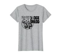 Juez Dredd El Hombre de la Ley más Duro de Todos 2000 AD Comics Camiseta, Mujer, Gris Jaspeado, S