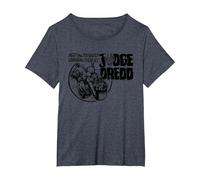 Juez Dredd El Hombre de la Ley más Duro de Todos 2000 AD Comics Camiseta, Mujer Tallas Grandes, Azul Jaspeado, 1XL Grande