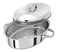 Juez tc182 35 x 25 cm Acero Inoxidable Fuente para Horno Ovalada con Tapa térmica