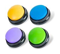 Jufjsfy Botones Grabables para Perros, Botones para Perros para ComunicacióN Zumbador de Entrenamiento de Mascotas, de Botones Parlantes para Perros, Divertido, 4 Piezas