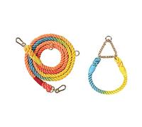 Jufjsfy Collares de Medio Pellizco para Perros de Color Degradado, Correas para Perros, Correa de Cuerda para Mascotas, Entrenamiento para Caminar Al Libre, Cuerda TraccióN Larga -B
