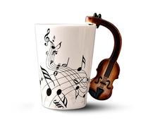 Jufjsfy de Ceramica Manejar de Violin de la Novedad Creativa Espectro Libre de te de Leche cafetaza de la Personalidad Instrumento Musical