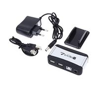 Jufjsfy Enchufe de La UE Concentrador Externo 7 USB 2.0 Puertos Enchufes Múltiples Ranura de Fuente de Alimentación para Pc Ordenador Portátil