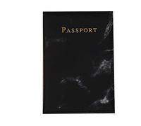 Jufjsfy Estuche de Pasaporte de para Hombres y Mujeres Contenedor Tarjeta de CréDito de Documentos de Viaje de MáRmol de PU Cartera Monedero PequeñO Bolso Estuche Negro