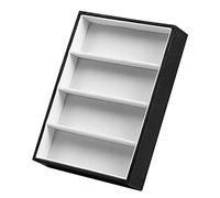 Jufjsfy ExhibicióN de Gafas de Sol Estuches para Gafas 4 Rejillas Caja de PresentacióN de Gafas de Sol ExhibicióN de Gafas Bandeja Organizadora de Joyas - Negro