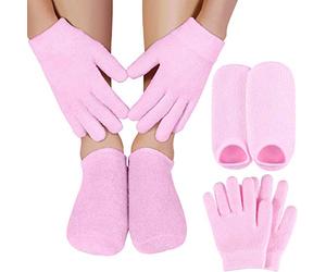 Jufjsfy Gel Hidratante Guantes Set Cuidado Tratamiento de Spa Hidratante de TacóN de AlgodóN Suave y Fresco para Pieles Duras y Agrietadas