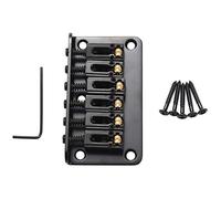 Jufjsfy Hardtail Guitar Bridge Through para Piezas EléCtricas de 6 Cuerdas Negro