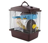 Jufjsfy Jaula para Mascotas Casa de HáMster Claraboya Transparente Casa de Doble para HáMster Mascota de HáMster Dorado Café