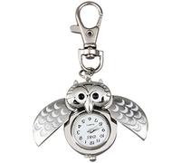 Jufjsfy Reloj de Bolsillo de Buho 40 x 25 mm Plata