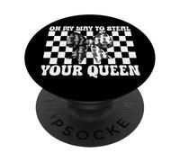 Jugador de ajedrez Maestro Chica De Ajedrez En Mi Camino A Robar PopSockets PopGrip Adhesivo