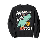 Jugador de Baloncesto de Dinosaurio Fresco Dibujado a Mano Sudadera