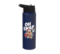 Jugador de baloncesto Oh Snap Gingerbread Navidad Stainless Steel Insulated Water Bottle