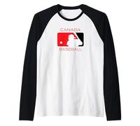 Jugador de béisbol Canadiense Bandera Canadiense Arce Tierra Herencia Lata Camiseta Manga Raglan
