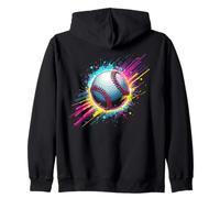 Jugador de béisbol Color Art Fan Colorido Tie Dye Deportes Amante Sudadera con Capucha