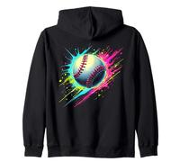 Jugador de béisbol Colorido Tie Dye Sport Lover Color Art Fan Sudadera con Capucha