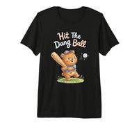 Jugador de béisbol de Oso Lindo Hit The Dang Ball Camiseta Premium