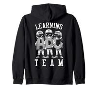 Jugador de béisbol Regreso a la Escuela Divertido Equipo de Aprendizaje ABC Sudadera con Capucha