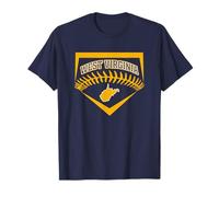 Jugador de béisbol West Virginia Baseball Shield Art WV Travel Camiseta