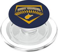 Jugador de béisbol West Virginia Baseball Shield Art WV Travel PopSockets PopGrip para MagSafe