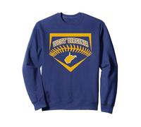 Jugador de béisbol West Virginia Baseball Shield Art WV Travel Sudadera