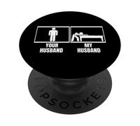 Jugador De Billar Tu Marido Mi Esposo Esposa Billar Divertido PopSockets PopGrip Adhesivo