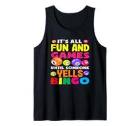 Jugador De Bingo Diversión Y Juegos Gritos Bingo Camiseta sin Mangas