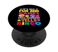 Jugador De Bingo Diversión Y Juegos Gritos Bingo PopSockets PopGrip Adhesivo