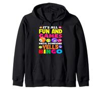 Jugador De Bingo Diversión Y Juegos Gritos Bingo Sudadera con Capucha