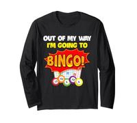 Jugador de Bingo Fuera de mi Camino Sala de Bingo Juego Noche Humor Manga Larga