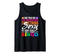 Jugador de bingo Susurro Sexy Bingo Refranes divertidos Camiseta sin Mangas