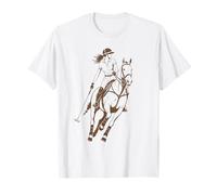 Jugador De Caballo De Polo Mujer Montando Deportista Camiseta
