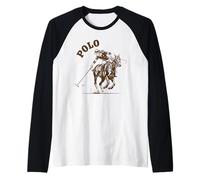 Jugador De Caballo De Polo Mujer Montando Deportista Camiseta Manga Raglan