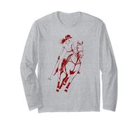 Jugador De Caballo De Polo Mujer Montando Deportista Manga Larga