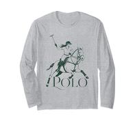 Jugador De Caballo De Polo Mujer Montando Deportista Manga Larga