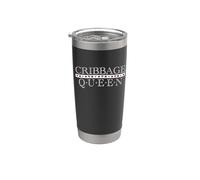 Jugador de cartas Cribbage Queen Mujer Vaso térmico de acero inoxidable de doble pared