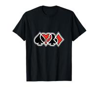 Jugador de Cartas/Poker Royal Flush/As, corazón, Club, Diamante Camiseta